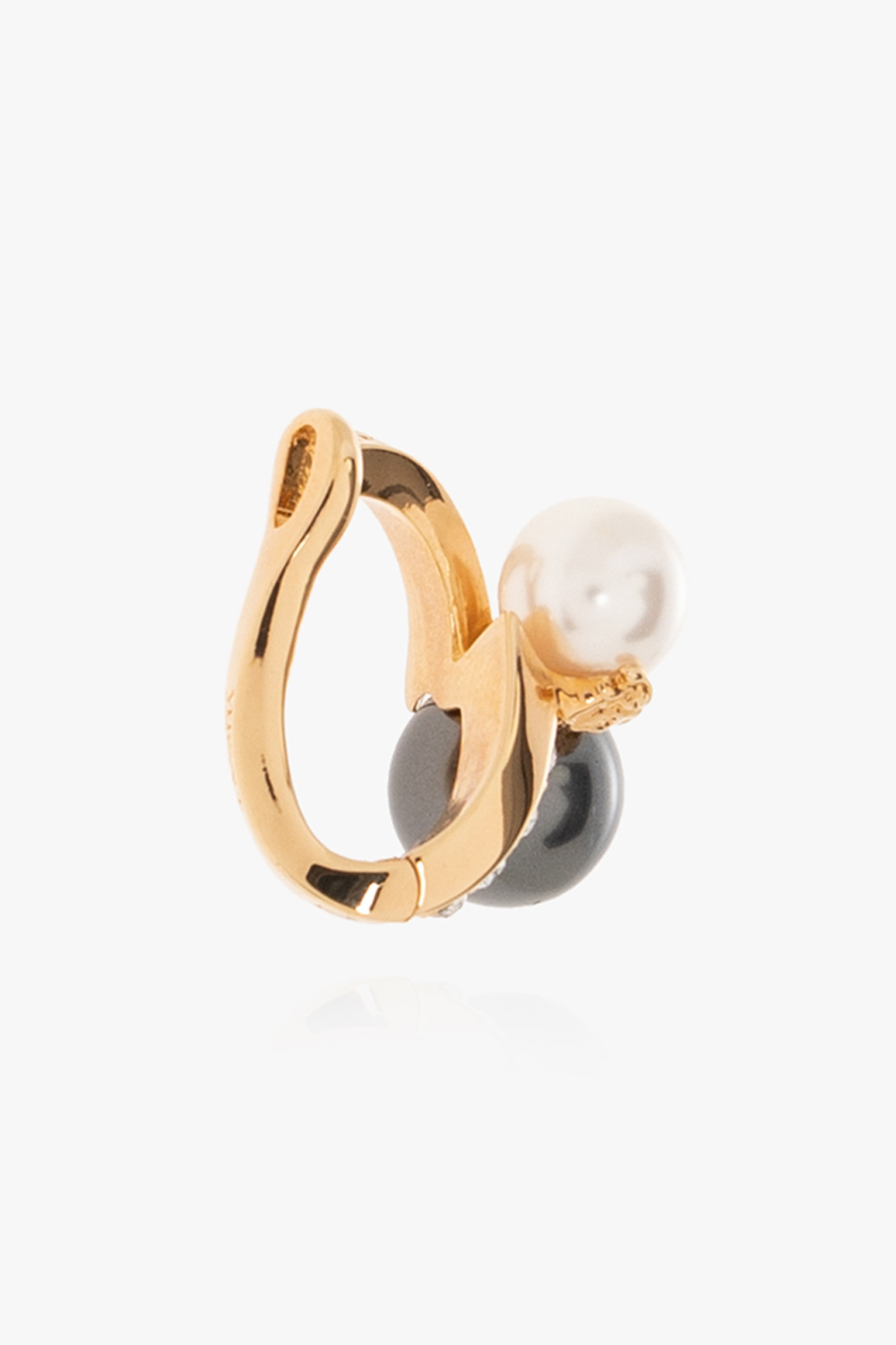 Gold Ear cuff with faux pearls Versace Vitkac GB